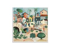 KOOHTAA Tarsila Do Amaral Tapestry Tarsila Do Amaral - Morro Da Favela Art Poster Hanging Picture Canvas Wall Art Prints Poster Photo Picture Painting Posters Room Decor 20x20inch(50x50cm)