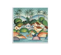 KOOHTAA Tarsila Do Amaral Tapestry Tarsila Do Amaral - O Pescador Art Poster Hanging Picture Poster Cool Artworks Painting Wall Art Canvas Prints Hanging Picture Posters 20x20inch(50x50cm)
