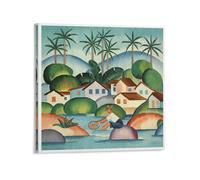 KOOHTAA Tarsila Do Amaral Tapestry Tarsila Do Amaral - O Pescador Art Poster Hanging Picture Poster Painting Canvas Wall Art Living Room Posters Painting 12x12inch(30x30cm)