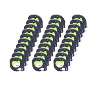 KOOILANG 10/20/30/50pcs 91331 91201 12mm Multicolor Plastic Label Tape Compatible for Dymo LetraTag Label Maker Paper Tape for LT100H LT-100T(White-30pcs)