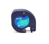 KOOILANG 10pcs Compatible for Dymo LetraTag 91201 Black On White (12mm X 4m) Plastic Label Tapes 91201 91221 59422 S0721660 Label Printers(10pcs Green)