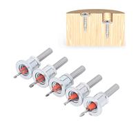 KooingTech 5PCS Countersink Drill Bit, Drill Depth Stop with Box, Adjustable Plug Cutters for Wood Set