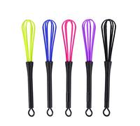 KooingTech 5Pcs Plastic Whisks, Mini Hair Colour Dye Cream Whisk, 2.3 * 18.1cm Small Balloon Manual Whisk for Hairdressing Salon Barber