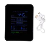 KooingTech Air Quality Monitor, 5 in 1 Co2 Monitor Detector, Carbon Dioxide Monitors with Lcd Display, 5 in 1 Hcho Tvoc Temp Humi Meter for Home Kitchen Office Car