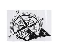 KooingTech Car Decals Mountain Compasss, 48x34cm Car Sticker, Mountain Decal, Campervan Decals Auto Stickers Travel Decal Caravan Decals Decoration for Rear Window Hood Door Body