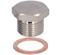 KooingTech O2 Oxygen Sensor Hex Plug, M18x1.5 Thread O2 Oxygen Sensor Adapter Nickel Fastener Hardware Auto Parts with Washer