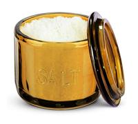 KooK Glass Salt Cellar, with Lid, Embossed Pressed Glass, Clear Storage Container, for Coffee, Sugar, Spices and Candies, 10 oz (Vintage)