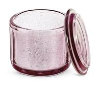 KooK Glass Salt Cellar, with Lid, Embossed Pressed Glass, Clear Storage Container, for Coffee, Sugar, Spices and Candies, Dishwasher Safe, 10 oz, (Pink)