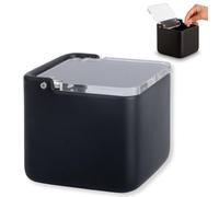 KOOK TIME Kitchen Salt Pot | Ceramic Salt Box with Clear Acrylic Lid, Perfect for Coarse Salt and Fine Salt. Ceramic Colour: Black, 11.2 x 11.2 x 11.2 cm.