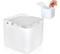 KOOK TIME Kitchen salt pot | ceramic salt box with transparent acrylic lid, perfect for coarse salt and fine salt | ceramic colour: white | 11.2 x 11.2 x 11.2 cm.
