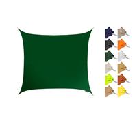 Kookaburra 3m Square Water Resistant Garden Patio Sun Shade Sail Canopy 96.5% UV Block with Free Rope (Green)