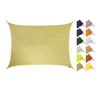 Kookaburra 3m x 2m Rectangle Water Resistant Garden Patio Sun Shade Sail Canopy 96.5% UV Block with Free Rope (Sand)
