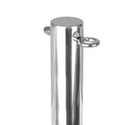 Kookaburra 4M Silver Stainless Steel Tall Round Shade Sail Garden Patio Fixing Pole 4 Sections With Eyebolts