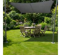 Kookaburra 6M X 5M Rectangle Pro Waterproof Charcoal Garden Sail Shade Patio Canopy Uv Block