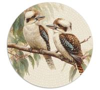 Kookaburra Birds Jigsaw 1000 Piece Round Puzzle Australian Wildlife Art Jigsaw Puzzle Impossible Puzzle Perfect for Home Decor And Gifts 1000pcs (67.5x67.5cm)