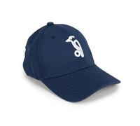 Kookaburra Drift Cap in Navy/White. 6-Panel Design, Adjustable Strap & one-Size fit. Lightweight Polyester Cap for Sport, Casual wear or Training.