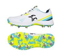 Kookaburra KC 3.0 Spike Cricket Shoe - Aqua/Yellow -Size 4