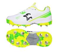 Kookaburra Kids Pro 4.0 Cricket Shoe Spike Sole Junior White/Green 5 UK Child