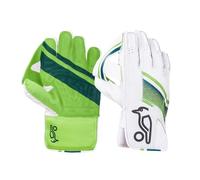 Kookaburra LC 2.0 Cricket Wicket Keeping Gloves - Over Sized Adult, Lime/White