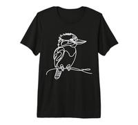 Kookaburra Line Art Australian Bird Drawing Premium T-Shirt