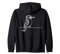 Kookaburra Line Art Birdwatcher Zip Hoodie