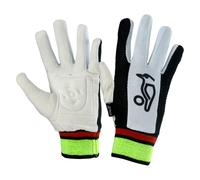 KOOKABURRA PADDED CHAMOIS WICKET KEEPING INNERS - M, Black