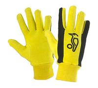 Kookaburra Plain Cotton Wicket Keeping Inners, Adult,Yellow/Black