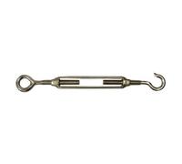Kookaburra Silver Galvanised Steel Turnbuckle With Hook And Eye Ends Shade Sail Fitting Garden Patio Fixing Accessory