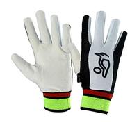 KOOKABURRA Unisex Plain Chamois Wicket Keeping Inners, White/Black, Adult UK