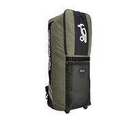 Kookaburra WD4000 Wheelie Duffle Bag - Cricket Kit Bag with Detachable Straps, Bat Sleeves, Heavy-Duty Wheels & Padded Airflow Straps - Khaki/Black