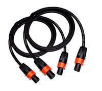 KOOKFJLLZ Speaker Cable Speakon Plug 6 Feet Male to Male NL4FX Connector - 12 Gauge Premium Speakon to Speakon Audio Cable Cord - 2 Packs