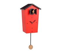 KOOKOO BirdHouse Red, modern cuckoo clock with 12 natural bird voices or cuckoo call
