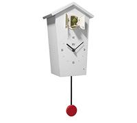 KOOKOO BirdHouse white, modern cuckoo clock with 12 natural bird voices or cuckoo call