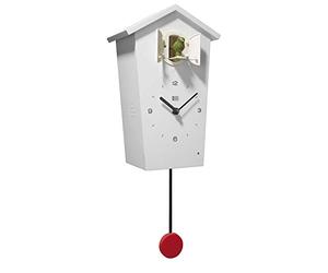 KOOKOO BirdHouse white, modern cuckoo clock with 12 natural bird voices or cuckoo call
