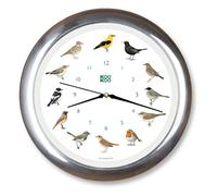 KOOKOO Singvogel chrome, singing birdclock includes 12 genuine original field recordings from native songbirds