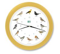 KOOKOO Singvogel cream-yellow, singing birdclock includes 12 genuine original field recordings from native songbirds