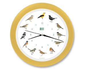 KOOKOO Singvogel cream-yellow, singing birdclock includes 12 genuine original field recordings from native songbirds