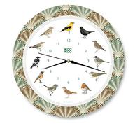 KOOKOO Singvogel feather-heart, singing birdclock includes 12 genuine original field recordings from native songbirds