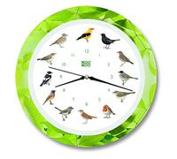 KOOKOO Singvogel leaf, singing birdclock includes 12 genuine original field recordings from native songbirds