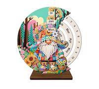 KookuLEE Diamond Art Painting Perpetual Calendar Kit,DIY 5D Handmade Diamond Painted Art Wooden Sunflower Landscape Elf Manual Rotating Desk Calendar Tabletop Ornament for Home Office Decor (17)