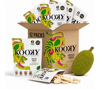 Kooky Freeze Dried Jackfruit - 12 Pack Tropical Fruit Snacks (12g Each) | Premium Thai Golden Jackfruit Bites | Naturally Sweet, Crispy & Vegan | Healthy Lunchbox & On-the-Go Snack