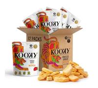 Kooky Freeze Dried Mango - 12 Pack Tropical Fruit Snacks (12g Each) | Premium Thai Nam Dok Mai Mango Bites | Naturally Sweet, Crispy & Vegan | Healthy Lunchbox & On-the-Go Snack