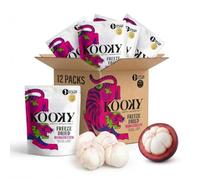 Kooky Freeze Dried Mangosteen | 12 Pack | All-Natural Low Calorie Snacks for Kids and Adults | Delicious Sugar-Free Healthy Snacks | Dried Fruit