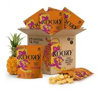 Kooky Freeze Dried Pineapple - 12 Pack Tropical Fruit Snacks (12g Each) | Crispy Thai Queen Pineapple Bites | Naturally Sweet & Tangy | Vegan, Allergen Free, Healthy Lunchbox Snack