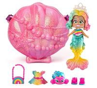 KOOKYLOOS - 1 doll 3 unique expressions! CORAL Mermaid doll with 1 shell-bag, 1 mermaid tail, 1 pet, clothes and accessories