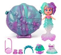KOOKYLOOS - 1 doll 3 unique expressions! PEARL Mermaid doll with 1 shell-bag, 1 mermaid tail, 1 pet, clothes and accessories, Green