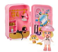 KOOKYLOOS Elle’s Suitcase - Doll’s suitcase with over 14 fashion accessories and exclusive doll with 3 fun expressions. Includes clothes, accessories and shoes, hangers and an exclusive pet