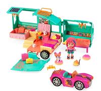 KOOKYLOOS Mia’s Kooky Caravan - Camper with accessories, and exclusive doll and pets. Includes 1 car, kitchen utensils, suitcases