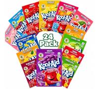 Kool Aid Variety Pack Sachets Bundle 24 Pack - 8 Assorted Flavours x 3 Each - American Drink Mix Selection by Boxed Treatz - Tropical, Cherry, Grape, Watermelon & More