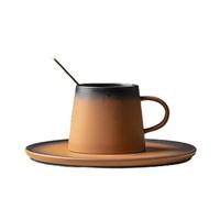 KOOLASA Ceramic Coffee Mug Sets Tea Cup with Spoon Saucer Cup and Saucer Sets 200ml Gradient Color